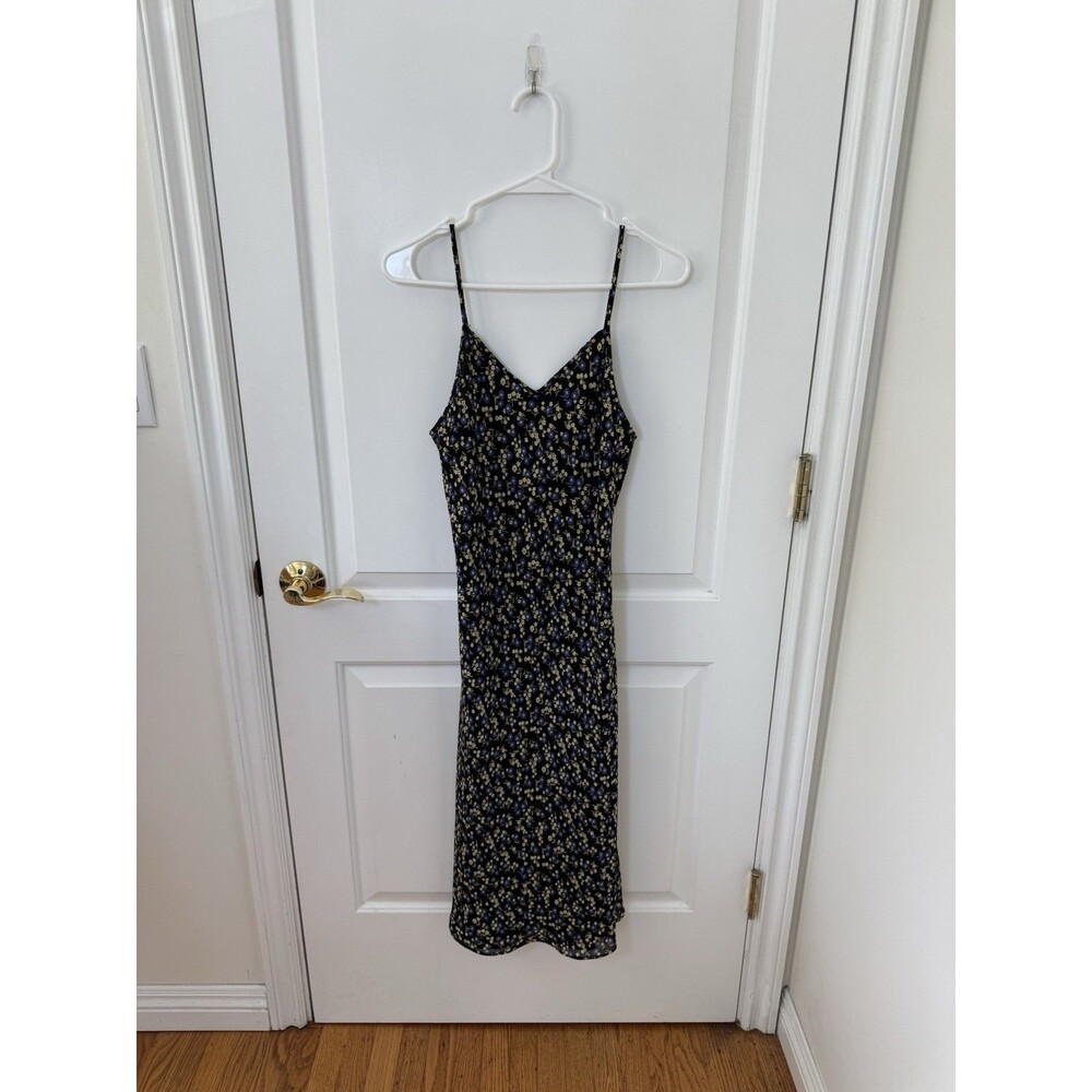 Express Vintage 90s Size 5/6 Colorful Floral Sundress Lined Midi Dress